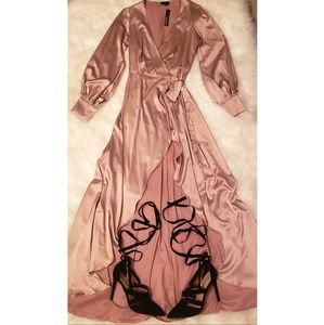 💥SALE💥 Miss♡Avenue RoseGold #SatinWrap Dress